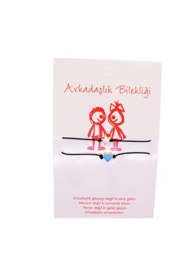 X-lady Accessories Altın Renk Yıldız Kalp Arkadaş Şans Bilekliği - 2688 Çok Renkli