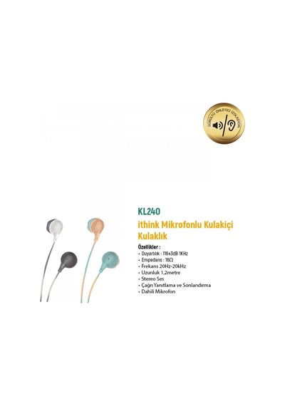 İthink KL240 Kablolu Kulakiçi Kulaklık