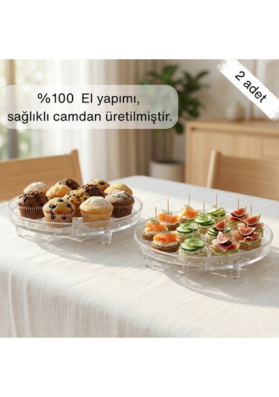 Selen Concept Bubble Model Cam Ayaklı Sunumluk 2'li Set Renk
