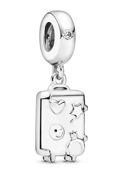Nur Silver Sallantılı Valiz Gümüş Charm Nur-bl01404
