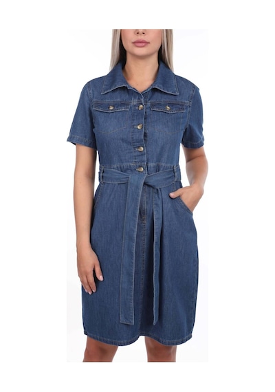 Banny Jeans Kemer Detaylı Jean Elbise 001