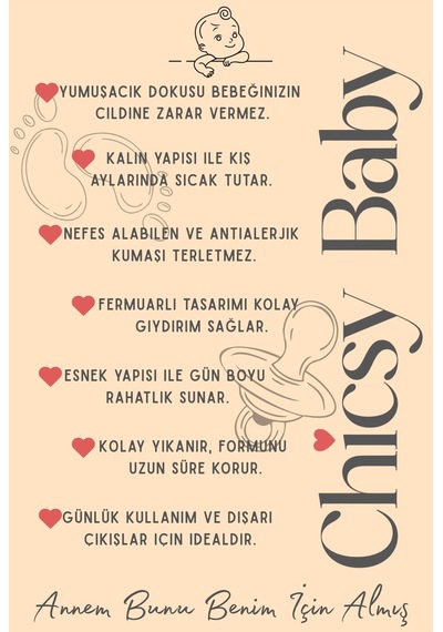 Unisex Bebek Kapüşonlu Tavşan Desenli Peluş Tulum Bej