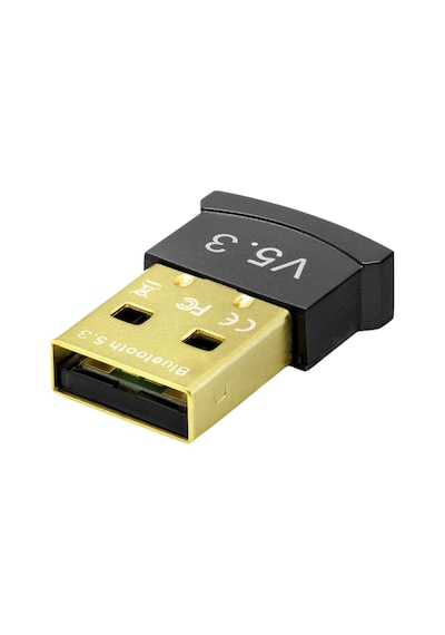 Usb Bluetooth 5.3 Adaptör - Masaüstü Ve Dizüstü Pc İçin Kablosuz Dongle Alıcı, Kulaklık, Hoparlör, Klavye Ve Fare Uyumlu - Siyah