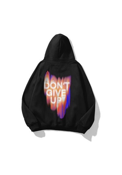 Startmore Unisex Don't Give Up Sweatshirt Hoodie Siyah Siyah