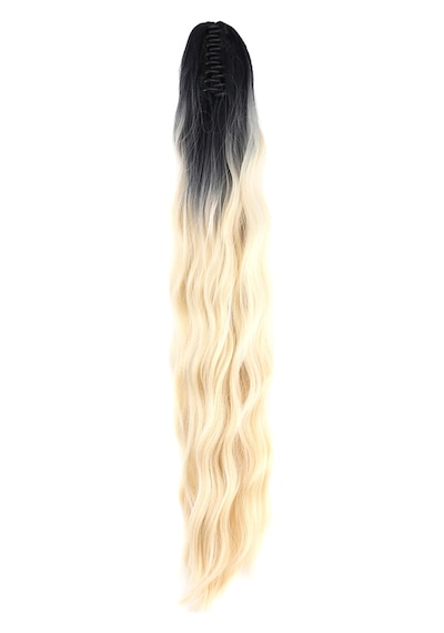 Tokalı Protein Fiber Sentetik At Kuyruğu / Siyah Platin Ombreli - Vfdı-898523 Çok Renkli