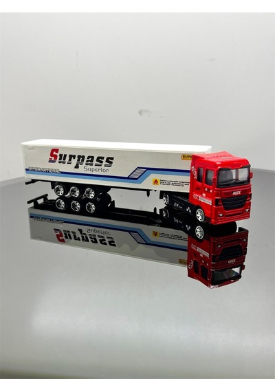 Diecast Metal Tır Oyuncak Süper Power Truck 24 Çek Bırak Tır - Kırmızı