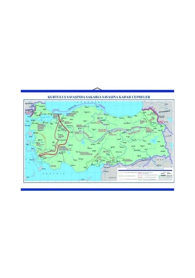 Kurtuluş Savaşında Sakarya Savaşına Kadar Cepheler Haritası 90X12