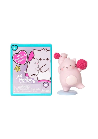 Pembe Kedi Sürpriz Paket Koleksiyonluk Mini Figür Ve Çıkartma 1 Adet 7,6 Cm