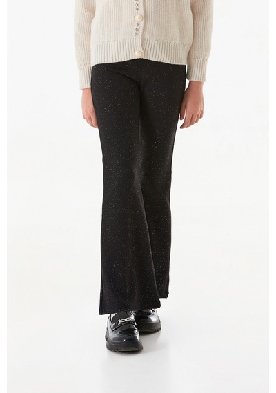 Fullamoda Simli Fitilli Flare Kız Çocuk Tayt Pantolon 25mcck4784217109-siyah Siyah