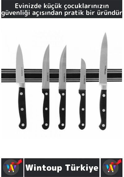Dayanıklı Kolay Montaj Güvenilir Metal Mutfak Aletleri Çok Şık Pratik Mıknatıslı Bıçak Askısı 55 Cm