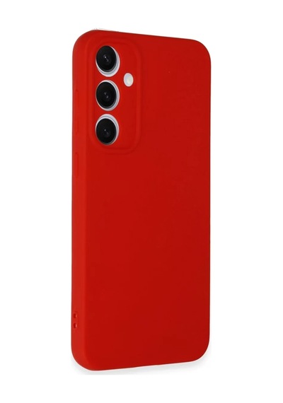 Newface Samsung Galaxy S24 Fe Kılıf Nano İçi Kadife Silikon - Kırmızı