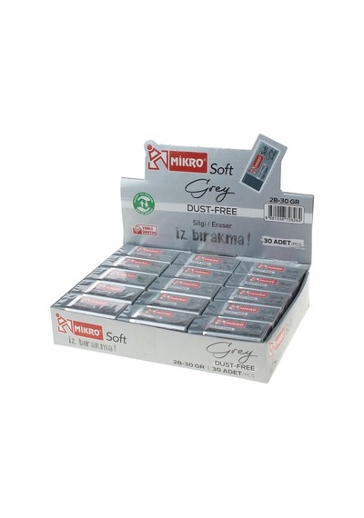 Mikro Silgi 2b-30gr Grey Soft 30'lu Paket