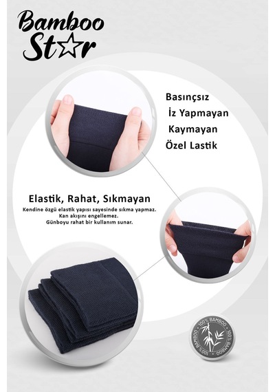 Bamboo Star Bambu Erkek Soket Uzun Düz Füme Çorap Dikişsiz 6'lı Premium Kutulu Bamboo Star Bambu Erkek Soket Uzun Düz Füme Çorap Dikişsiz 6'lı Premium Kutulu