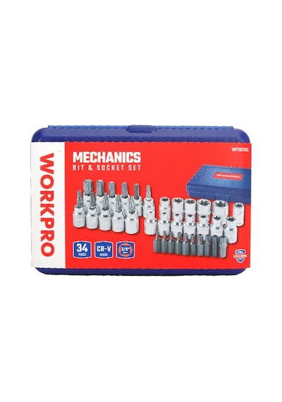 Workpro Wp202595 3/8' Cr-v 34 Parça Ağır Hizmet Torx Lokma Takımı E/t Serisi