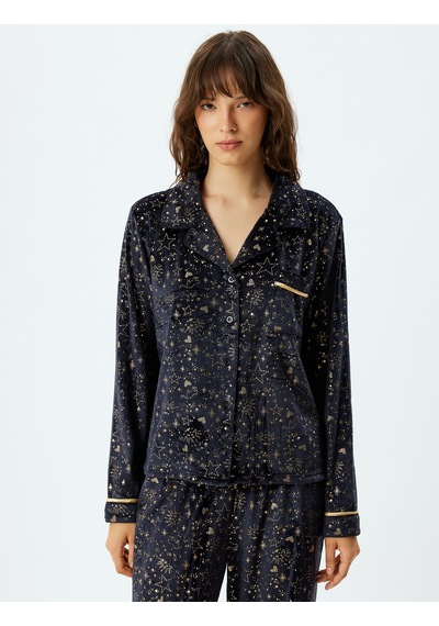 Koton Pijama Üstü Örme Düğmeli Gömlek Yaka Parıltılı Yıldız Baskılı Lacivert 5wlk40191mk Lacivert Koton Pijama Üstü Örme Düğmeli Gömlek Yaka Parıltılı Yıldız Baskılı Lacivert 5wlk40191mk Lacivert