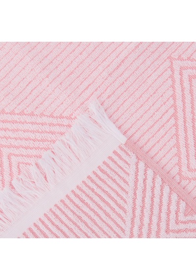 Soft Leaves Yüz Havlusu - Pembe - 50x90 Cm Renkli