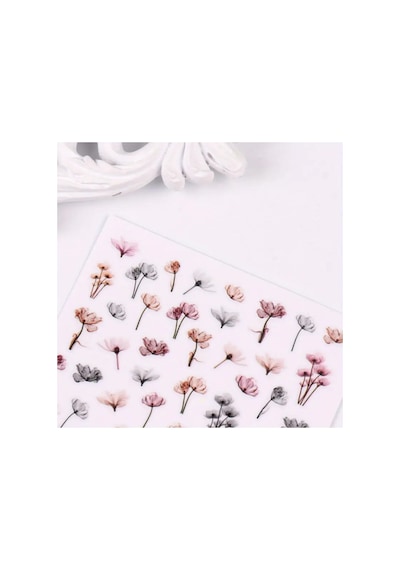Nailist Flower - Çiçek Figürlü Renkli Çiçekli Tasarım Yapışkan Tırnak Sticker Nail Art Dövme Seti 52641961