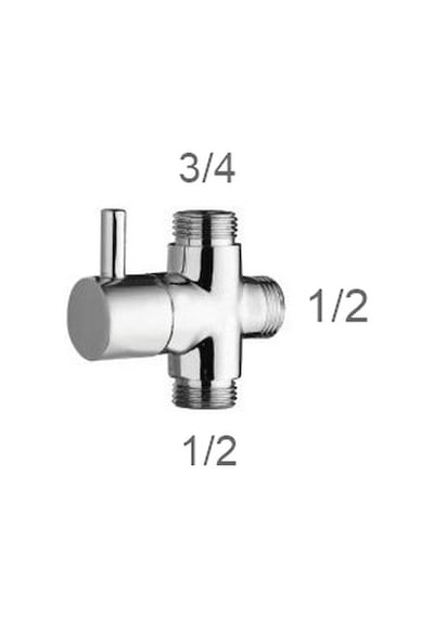 Seval Yapıtaşı  3/4x1/2x1/2 Robot Duş Seti Yönlendirici Krom