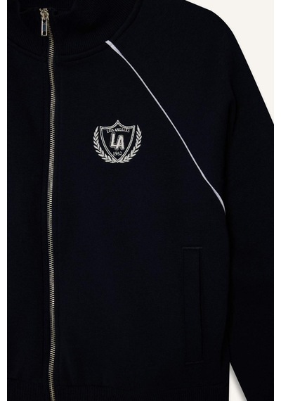 Defacto Loose Fıt Yarım Balıkçı Yaka Kalın Sweatshirt Kumaşı Hırka G8117ax26spnv256 Lacivert-nv256