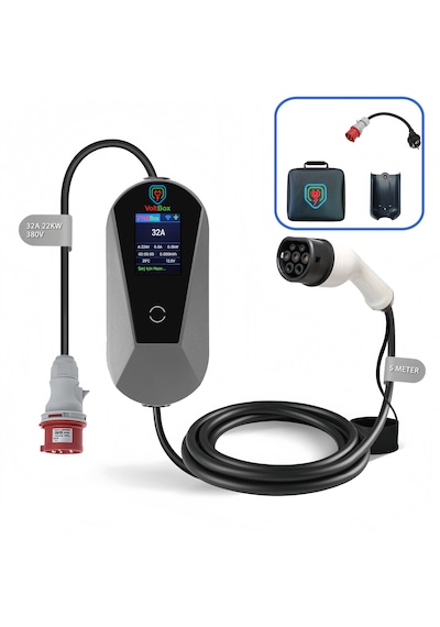 Voltbox Max22 Taşınabilir Elektrikli Araç Şarj Cihazı 32a/22kw/380v 5 Metre -türkçe Menü 22 Kw Taşınabilir Voltbox Max22 Taşınabilir Elektrikli Araç Şarj Cihazı 32a/22kw/380v 5 Metre -türkçe Menü 22 Kw Taşınabilir