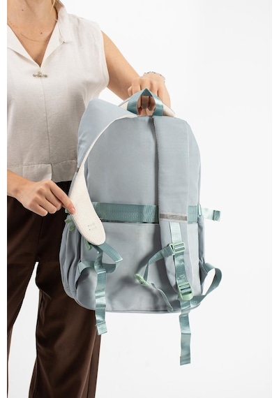 Ventis Unisex Okul Çantası Ortaokul Lise Cüzdanlı Sırt Çantası 43 30 Cm Su Geçirmez Kumaş Vnt5-e Mavi
