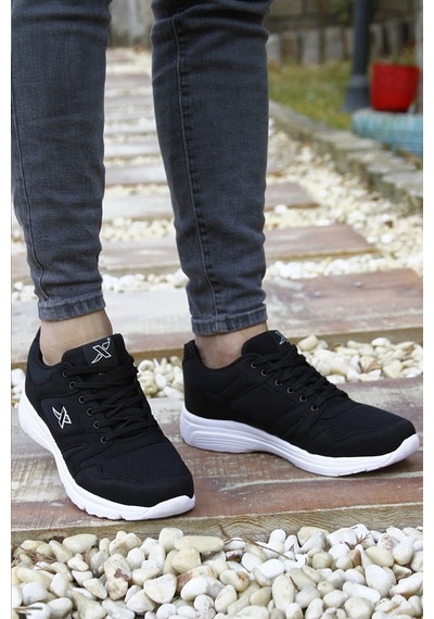 Letao Step Unisex Rahat Hafif Günlük Spor Yürüyüş Sneaker Ayakkabı Siyah - Beyaz