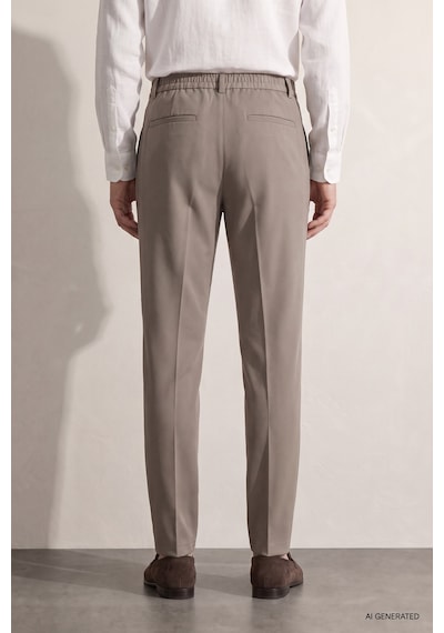 Twn Relaxed Fit Pilesiz Bej Çizgili Jogger Pantolon 7ec03ım07347m