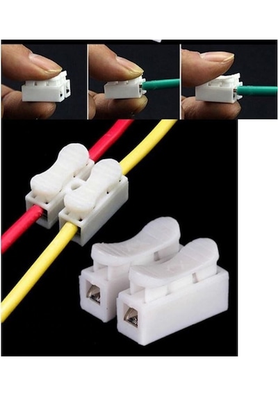 10 Adet - Ic-272 Mandallı Vidasız Klemens Basmalı Tip 2 Li 2 Pin N11.464