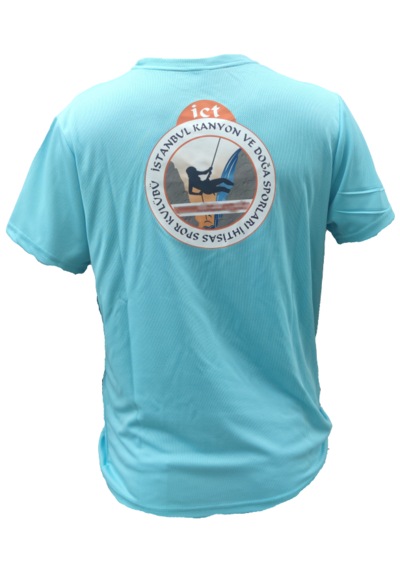 Erkek Nem Emici Hızlı Kuruma Atletik Teknik Performans T-shirt Turkuaz