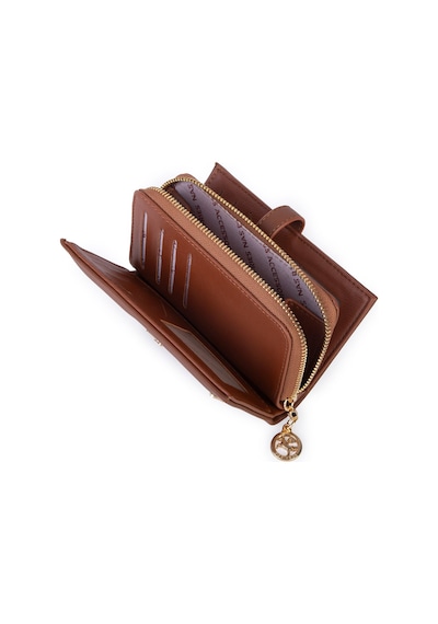 Nas Bag Kadın Orta Boy Kartlık Kağıt Para Ve Bozuk Para Tasarımına Sahip Taba Dona 16x9 Cm Taba