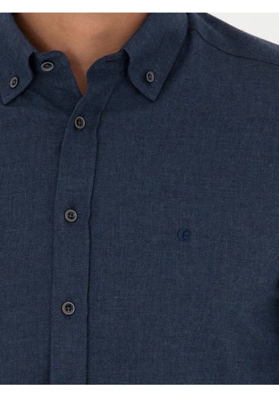 Cacharel Lacivert Slim Fit Uzun Kollu Gömlek