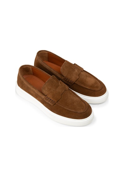 Deery Erkek Hakiki Süet Taba Renk Loafer Ayakkabı - 02043mtbap03
