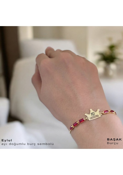 Eylül Ayı Doğumlarına Kırmızı Taş Desenli Taç Motifli 14 Ayar Altın Plakalı Hediye Bileklik-496ay Eylül Eylül Ayı Doğumlarına Kırmızı Taş Desenli Taç Motifli 14 Ayar Altın Plakalı Hediye Bileklik-496ay Eylül