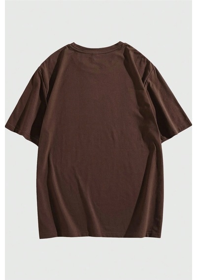 Can Dostum Köpeğim Temalı Unisex Oversize Tshirt Kahverengi