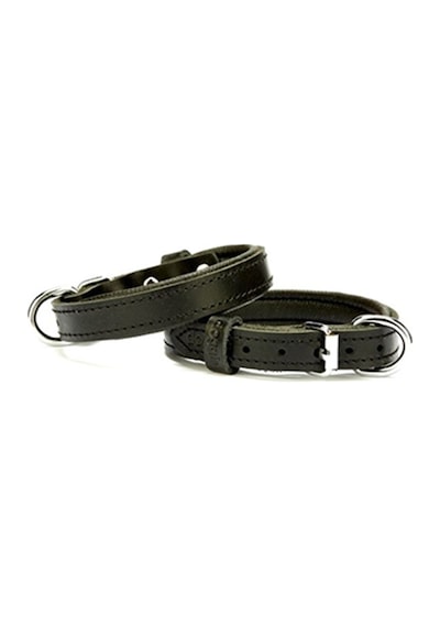 Doggie Konfor Deri Sade Boyun Tasması 4x47-55 CM Black Siyah