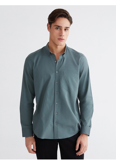 Lcwaıkıkı Classic Yeşil Regular Fit Oxford Erkek Gömlek