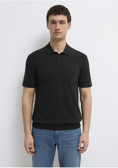 Mavi Polo Yaka Triko Siyah