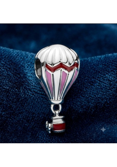 Gümüş Uçan Balon Detaylı Charm