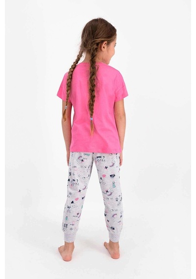 Roly Poly 2451 Kız Çocuk Be Happy Stay Cool Kısa Kol Pijama Takımı 001