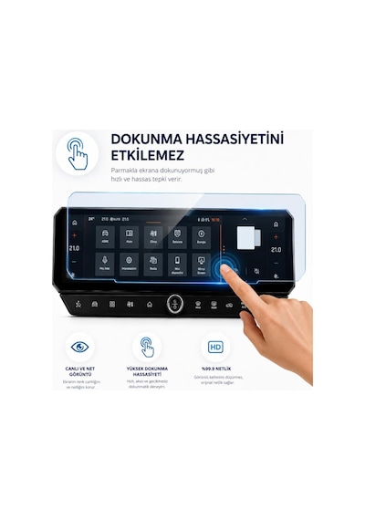 Jeep Compass Ekran Koruyucu 16 İnç Multimedya Parlak Nano