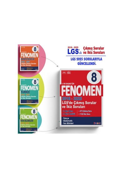 Fenomen Lgs 2018-2025 Çıkmış Sorular Ve İkiz Soruları + Anla Kazan Deneme Seti