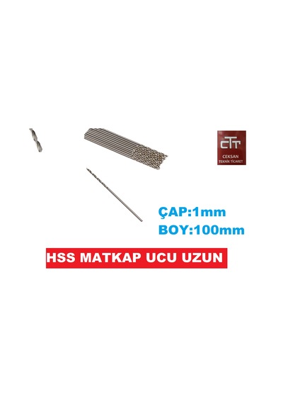 MİKRO HSS 1mm  UZUN MATKAP UCU BOY:100mm 2 ADET
