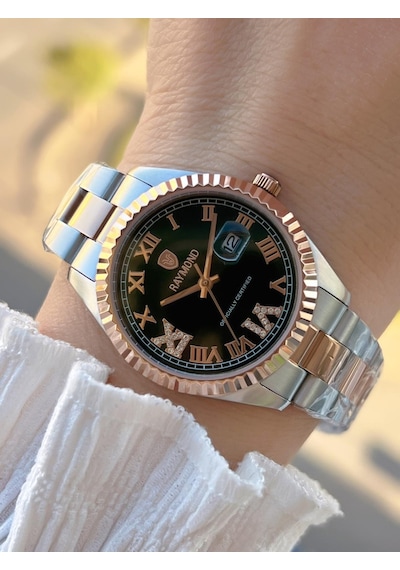 Raymond 2 Yıl Garantili Çelik Kasa Ve Kordon Kararma Renk Atma Yapmaz 5 Atm Kadın Kol Saati 611821.3 Rose Gold - Gümüş Raymond 2 Yıl Garantili Çelik Kasa Ve Kordon Kararma Renk Atma Yapmaz 5 Atm Kadın Kol Saati 611821.3 Rose Gold - Gümüş