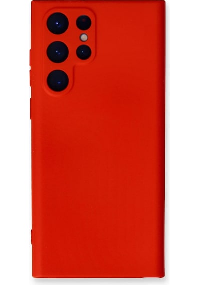 Newface - 130 - Samsung Galaxy Uyumlu S24 Ultra Kılıf Nano İçi Kadife Silikon - Csmo-tex - - Kırmızı