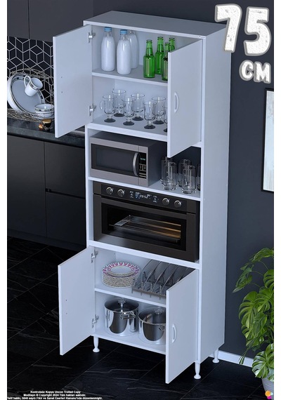 Bade 75 Cm Fırın Dolabı 4 Kapaklı Açık Raflı Çok Amaçlı Mutfak Kiler Dolabı Banyo Dolabı Boy Dolabı Beyaz Bade 75 Cm Fırın Dolabı 4 Kapaklı Açık Raflı Çok Amaçlı Mutfak Kiler Dolabı Banyo Dolabı Boy Dolabı Beyaz