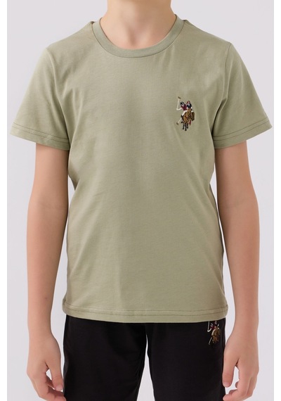 U.S. Polo Assn. U.s. Polo Assn Light Blue Haki Erkek Çocuk Bermuda Takım 5274-43527 Haki