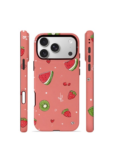 Apple iPhone Uyumlu 17 Pro Max Vorian Çift Katmanlı Magsafe Kılıf Summer Fruit Crush