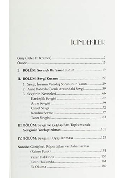 Sevme Sanatı Klasik Kapak : Bir Eylem Olarak Sevmek