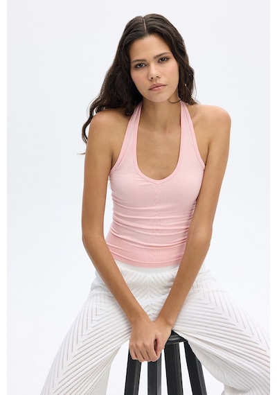 SubTone Boyundan Geçmeli Dikişsiz Top Pastel Pembe Standart