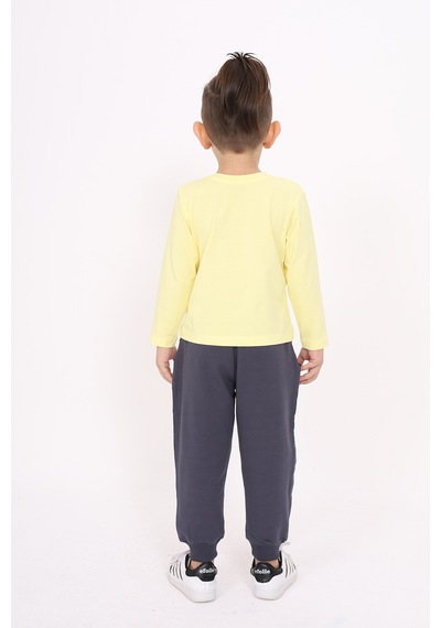 Toontoy Kids Toontoy Unisex Çocuk Tişört Açık Sarı